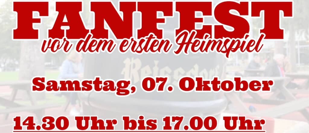 Plakat für RheinStars Köln Fanfest vor erstem Heimspiel am 07. Oktober, 14:30–17:00 Uhr.
